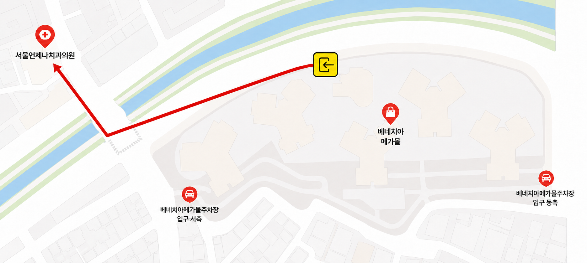 이마트 청계천점(베네치아 메가몰) 주차장 위치 지도